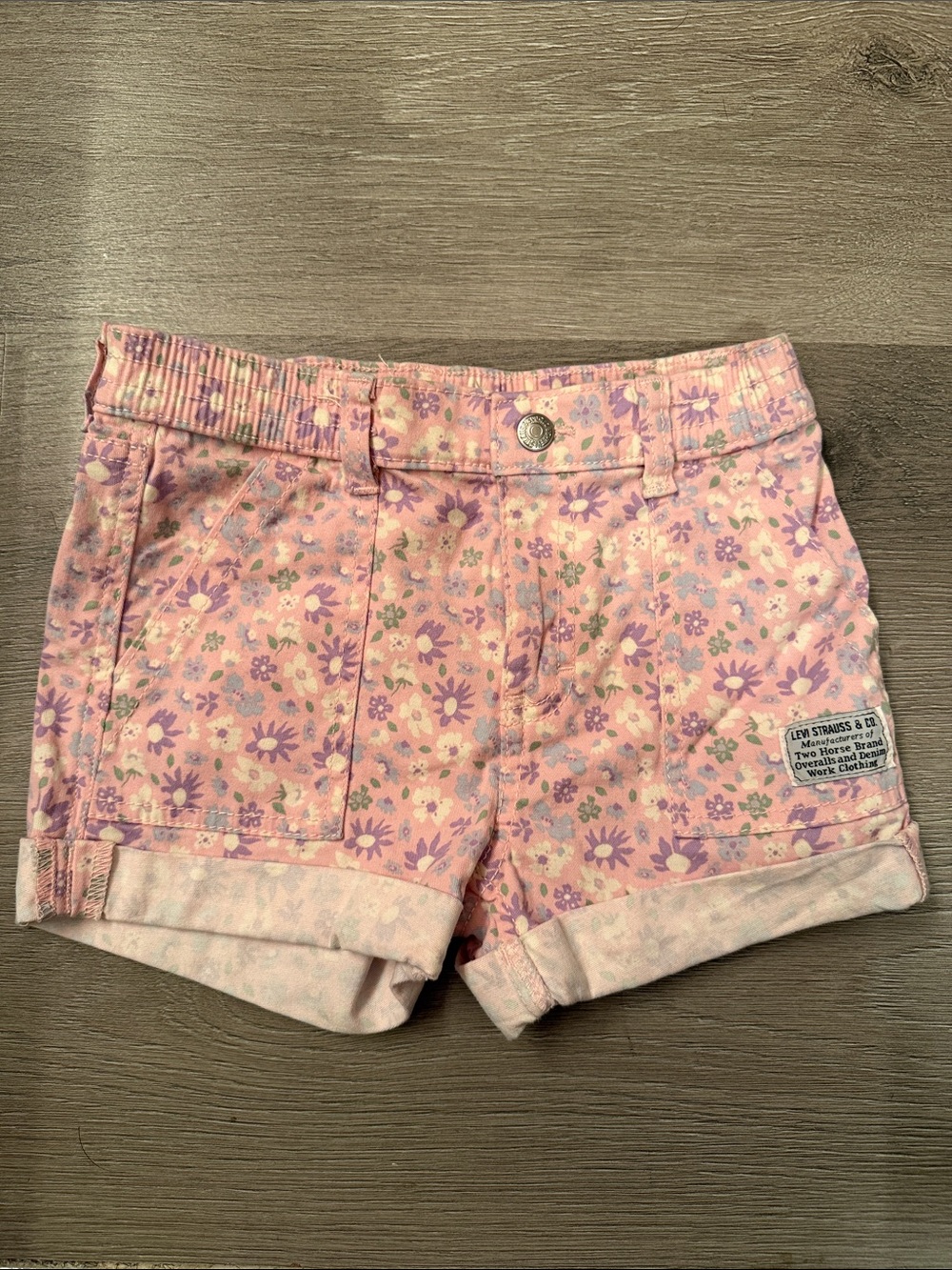 Levi's Pink Floral high rise Jean Shorts size 6